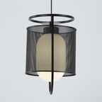 Solara Suspension Cylindre en Maille Accent en Laiton Industriel - Neutralighting