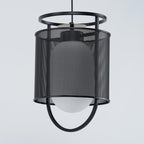 Solara Suspension Cylindre en Maille Accent en Laiton Industriel - Neutralighting