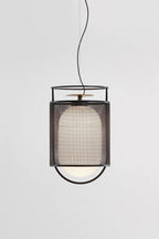 Solara Suspension Cylindre en Maille Accent en Laiton Industriel - Neutralighting