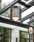 Solara Suspension Cylindre en Maille Accent en Laiton Industriel - Neutralighting