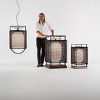 Solara Suspension Cylindre en Maille Accent en Laiton Industriel - Neutralighting