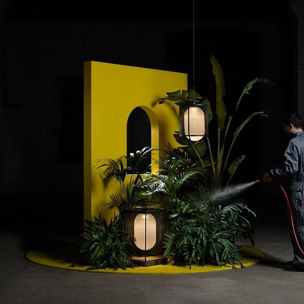 Solara Suspension Cylindre en Maille Accent en Laiton Industriel - Neutralighting