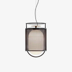Solara Suspension Cylindre en Maille Accent en Laiton Industriel - Neutralighting