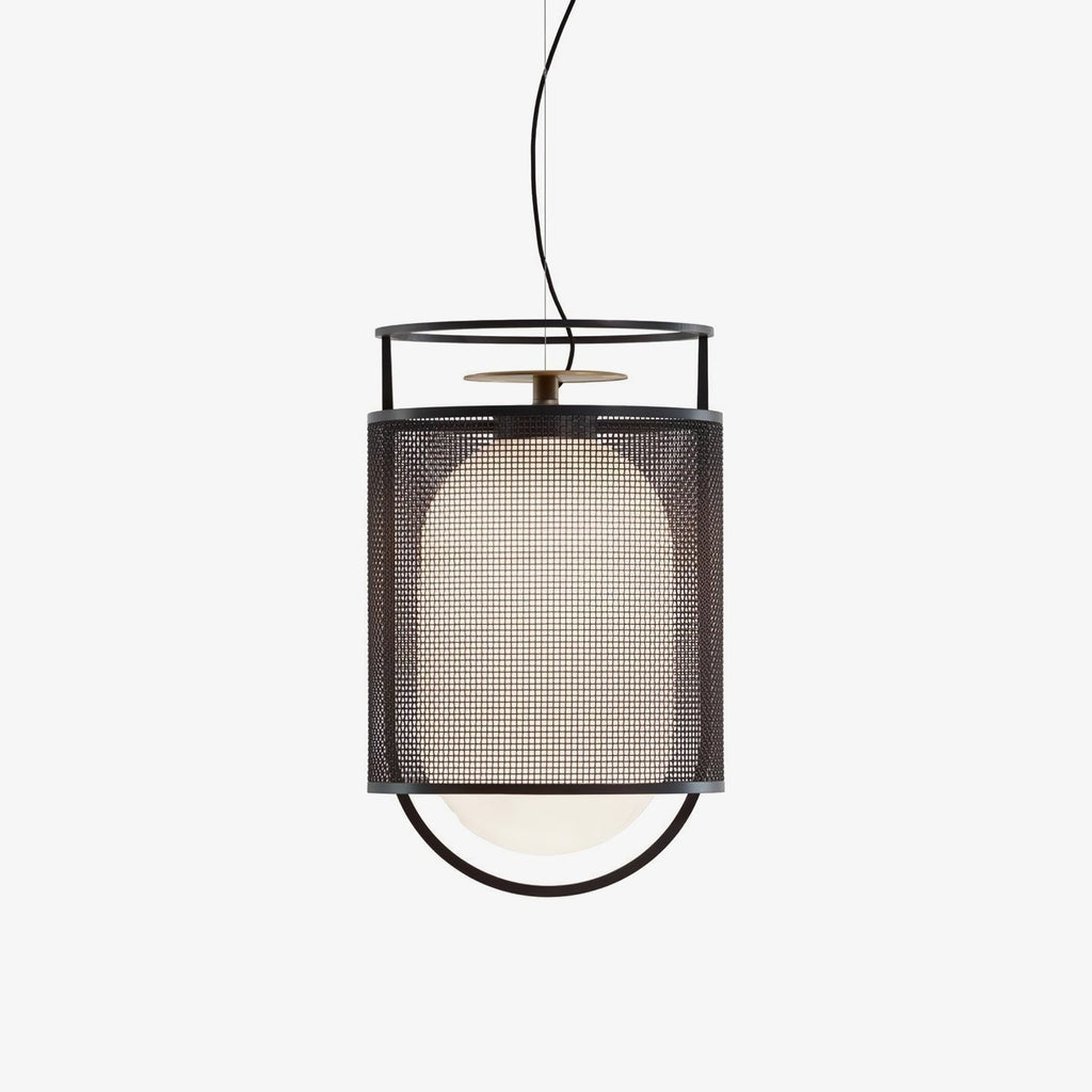 Solara Suspension Cylindre en Maille Accent en Laiton Industriel - Neutralighting