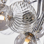 Valentina Lustre Moderne Bulle Grappe Argent Verre Métal Salon - Neutralighting