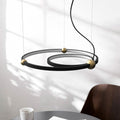 Arisha Suspension Anneau Moderne, Métal/Acrylique, Noir, Salon/Salle à Manger - Neutralighting