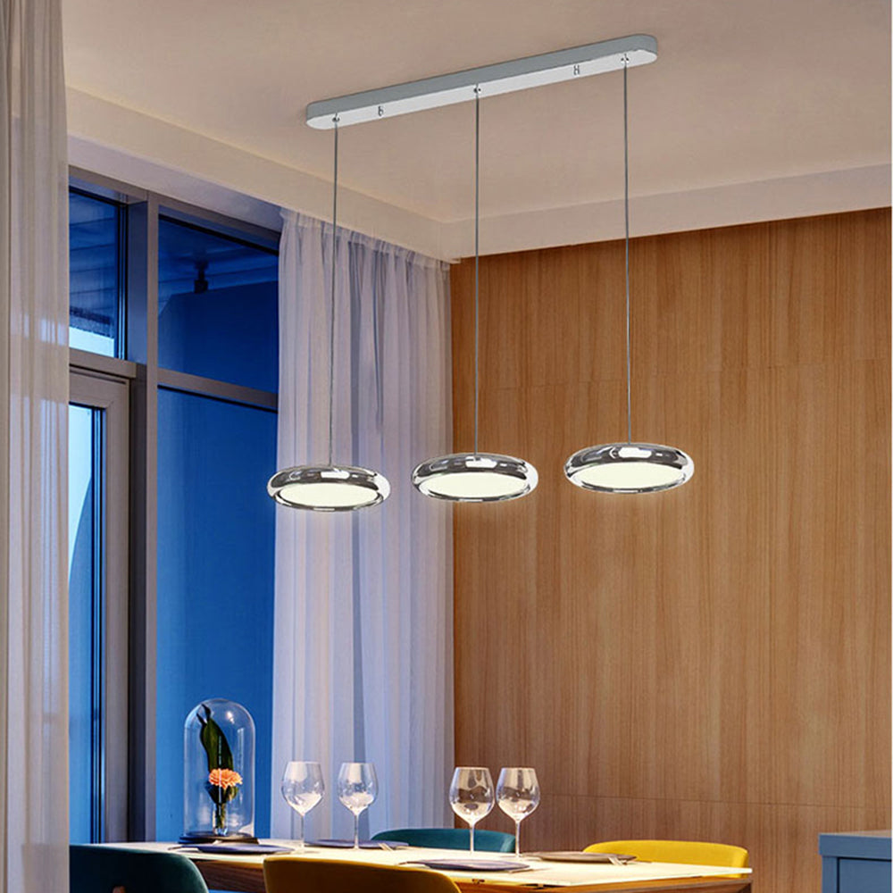 Arisha Suspension Ronde Moderne, Métal/Acrylique, Argent/Or/Rose Rouge, Salon - Neutralighting
