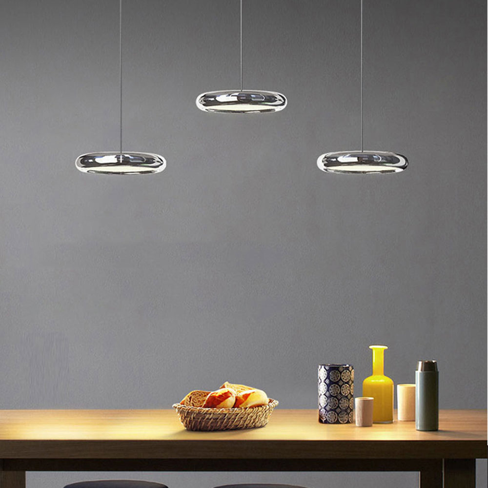 Arisha Suspension Ronde Moderne, Métal/Acrylique, Argent/Or/Rose Rouge, Salon - Neutralighting