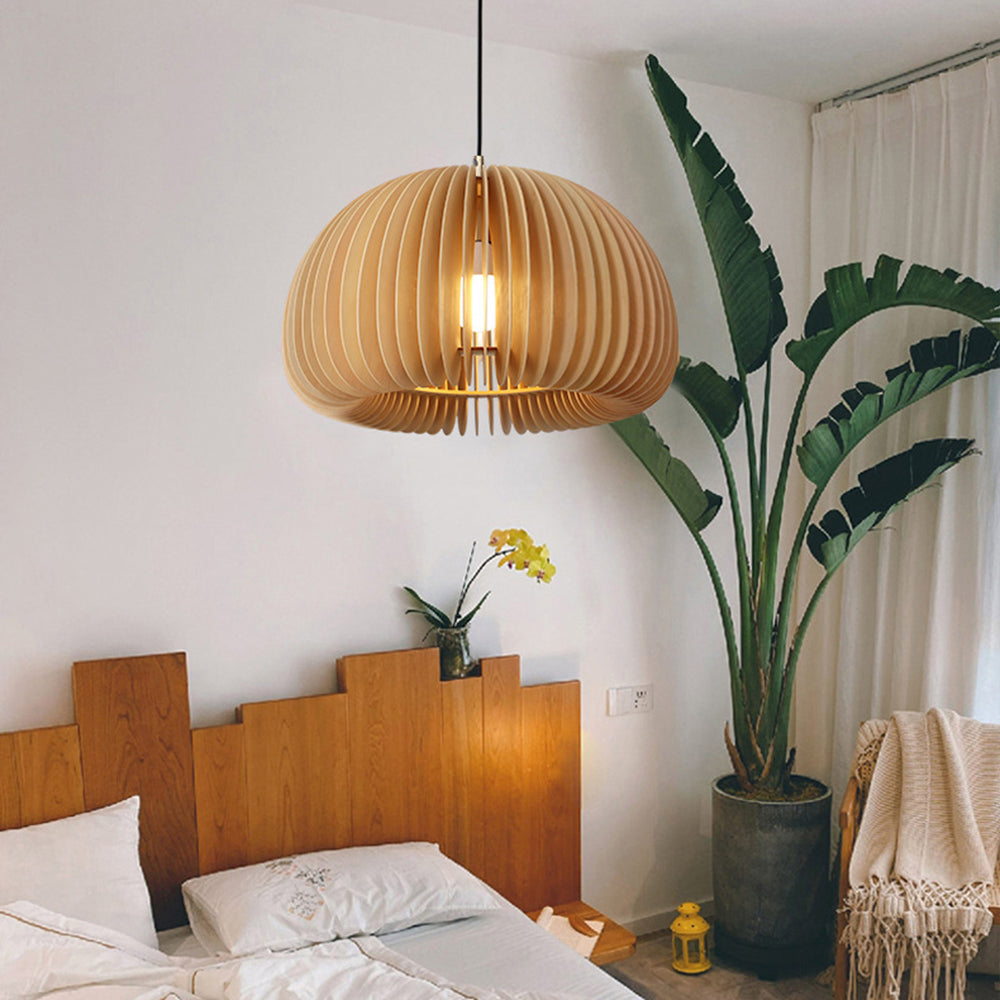 Muto Suspension Citrouille Rustique, Bois/Metal, Bois, Salon - Neutralighting