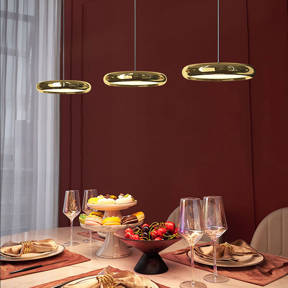 Arisha Suspension Ronde Moderne, Métal/Acrylique, Argent/Or/Rose Rouge, Salon - Neutralighting