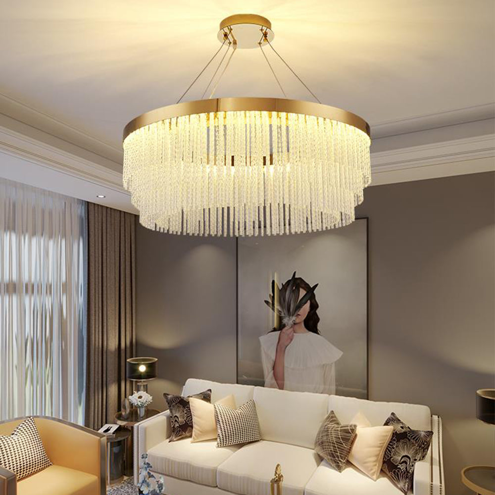 Arisha Suspension Ronde Moderne, Métal, Doré, Salon/Hôtellerie - Neutralighting