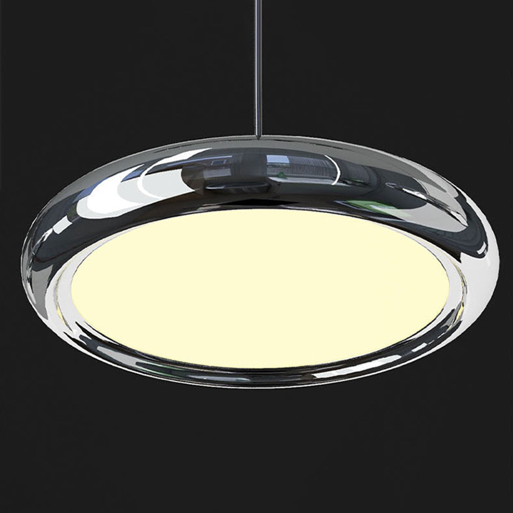 Arisha Suspension Ronde Moderne, Métal/Acrylique, Argent/Or/Rose Rouge, Salon - Neutralighting