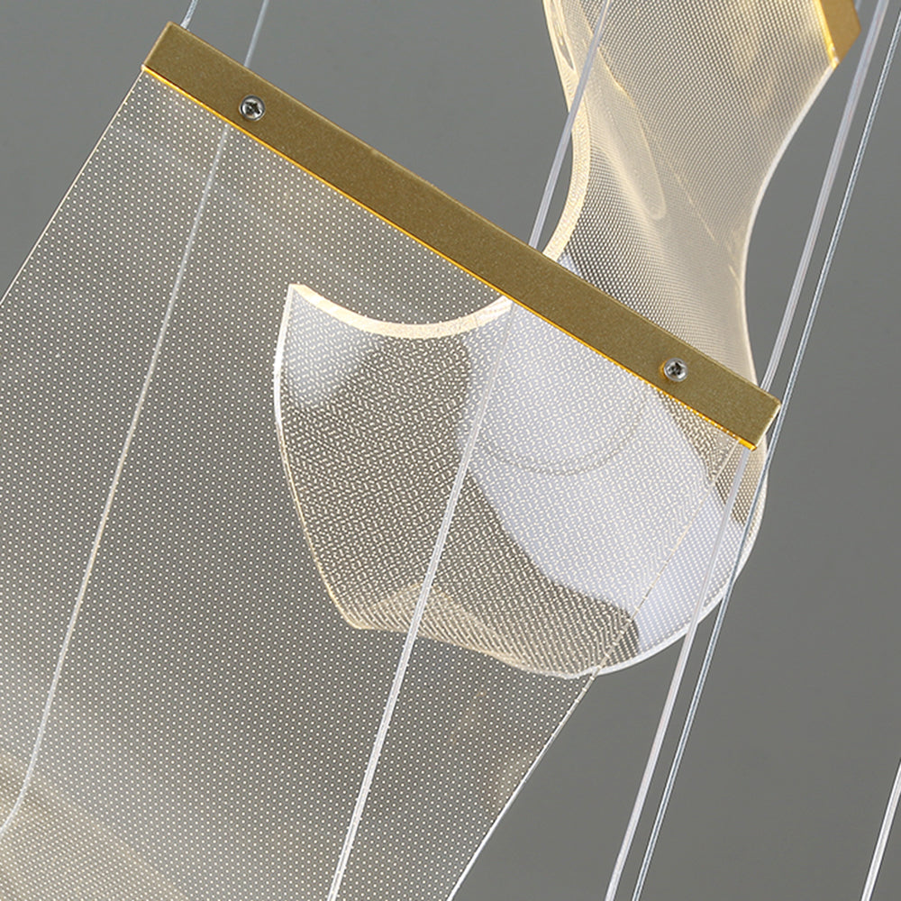 Kristy Suspension Carrée Contemporaine Métal/Acrylique Doré Salon/Escalier - Neutralighting