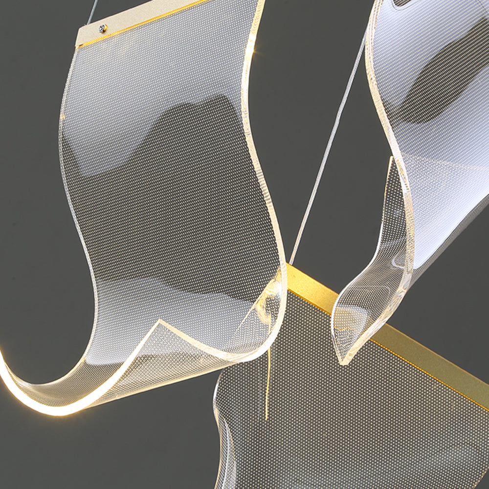 Kristy Suspension Carrée Contemporaine Métal/Acrylique Doré Salon/Escalier - Neutralighting