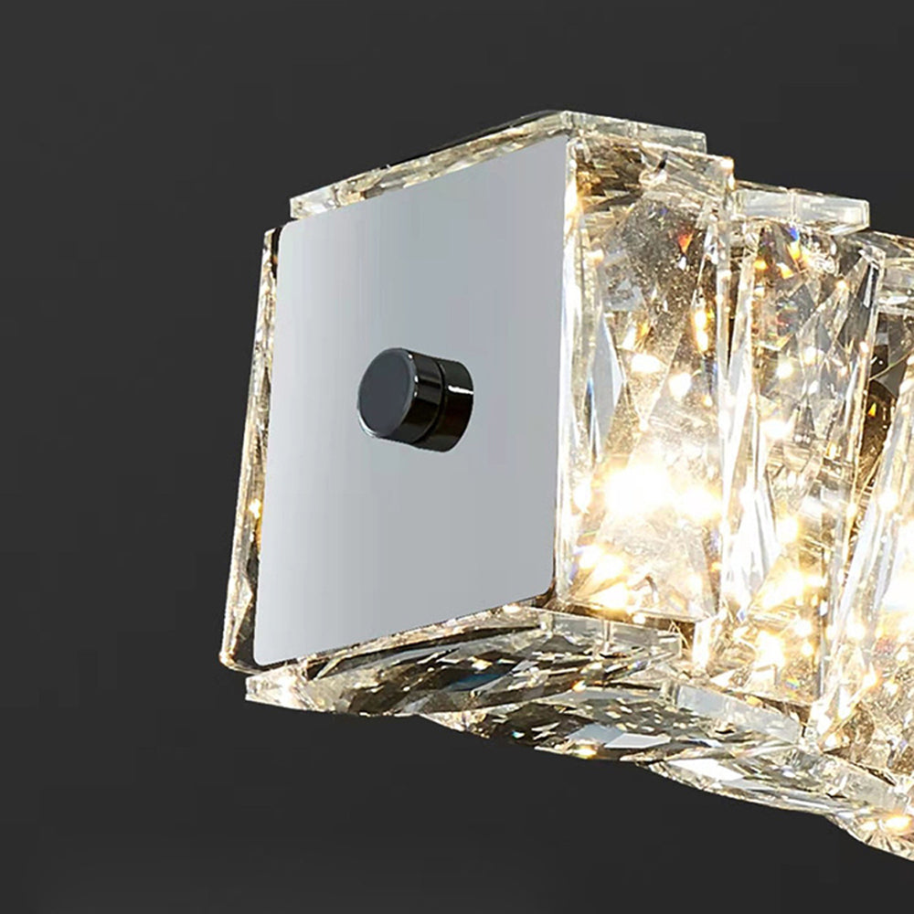 Kristy Suspension Linéaire Simple, Acier/Cristal, Or/Argent, Bar/Cuisine - Neutralighting