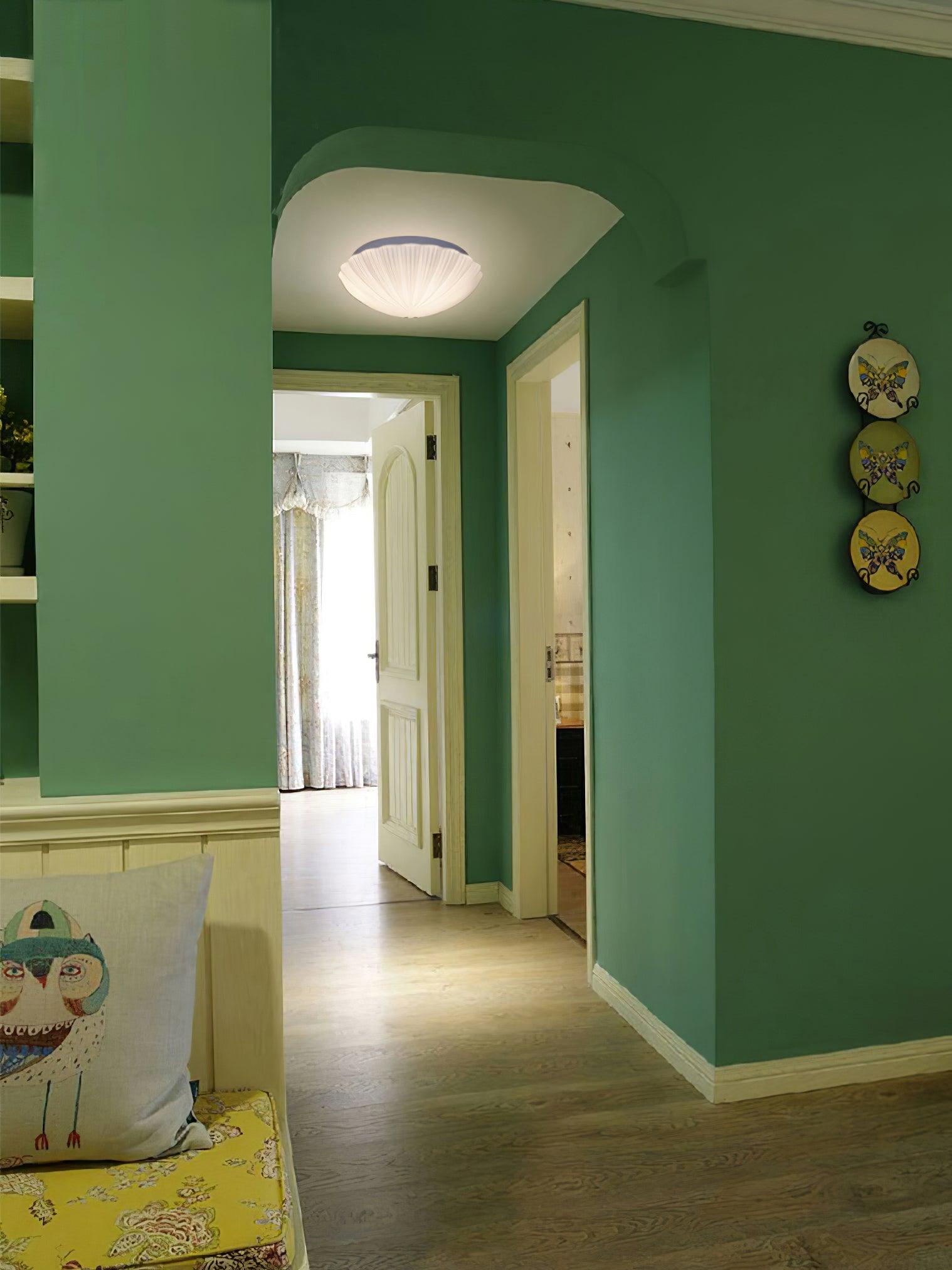 Solara Plafonnier Forme Coquillage Cannelé Doux Élégant - Neutralighting