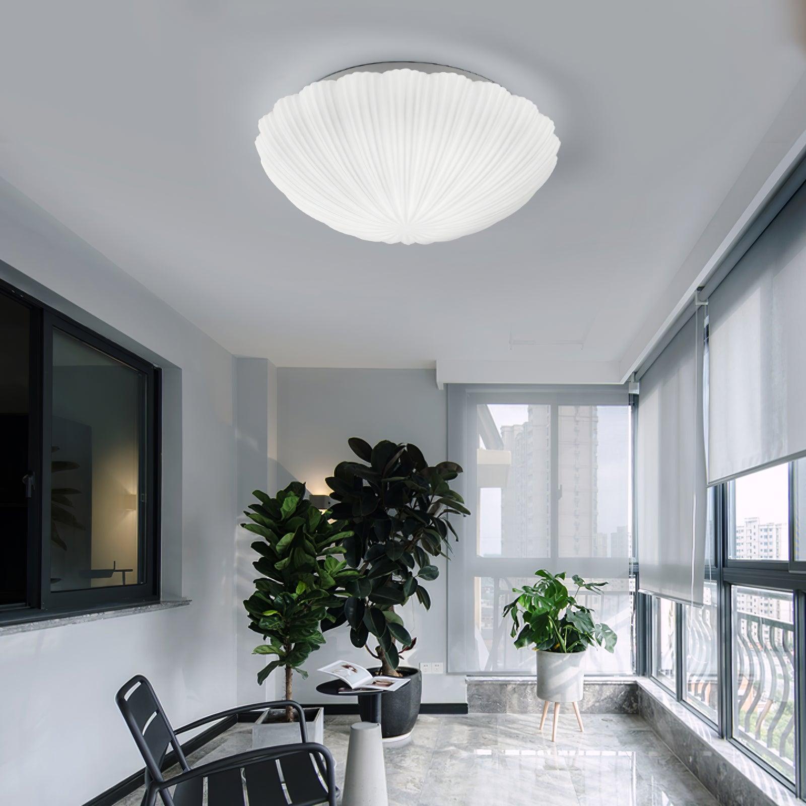 Solara Plafonnier Forme Coquillage Cannelé Doux Élégant - Neutralighting