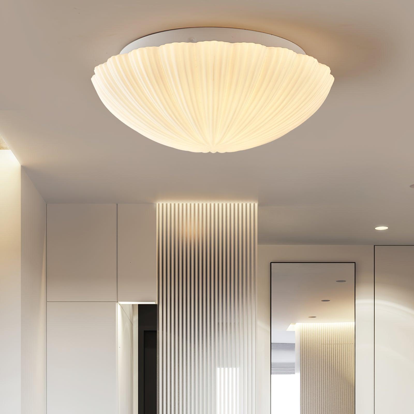 Solara Plafonnier Forme Coquillage Cannelé Doux Élégant - Neutralighting