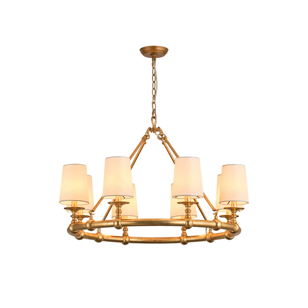 Unite Lustre Rond Industriel Vintage En Métal Doré - Neutralighting