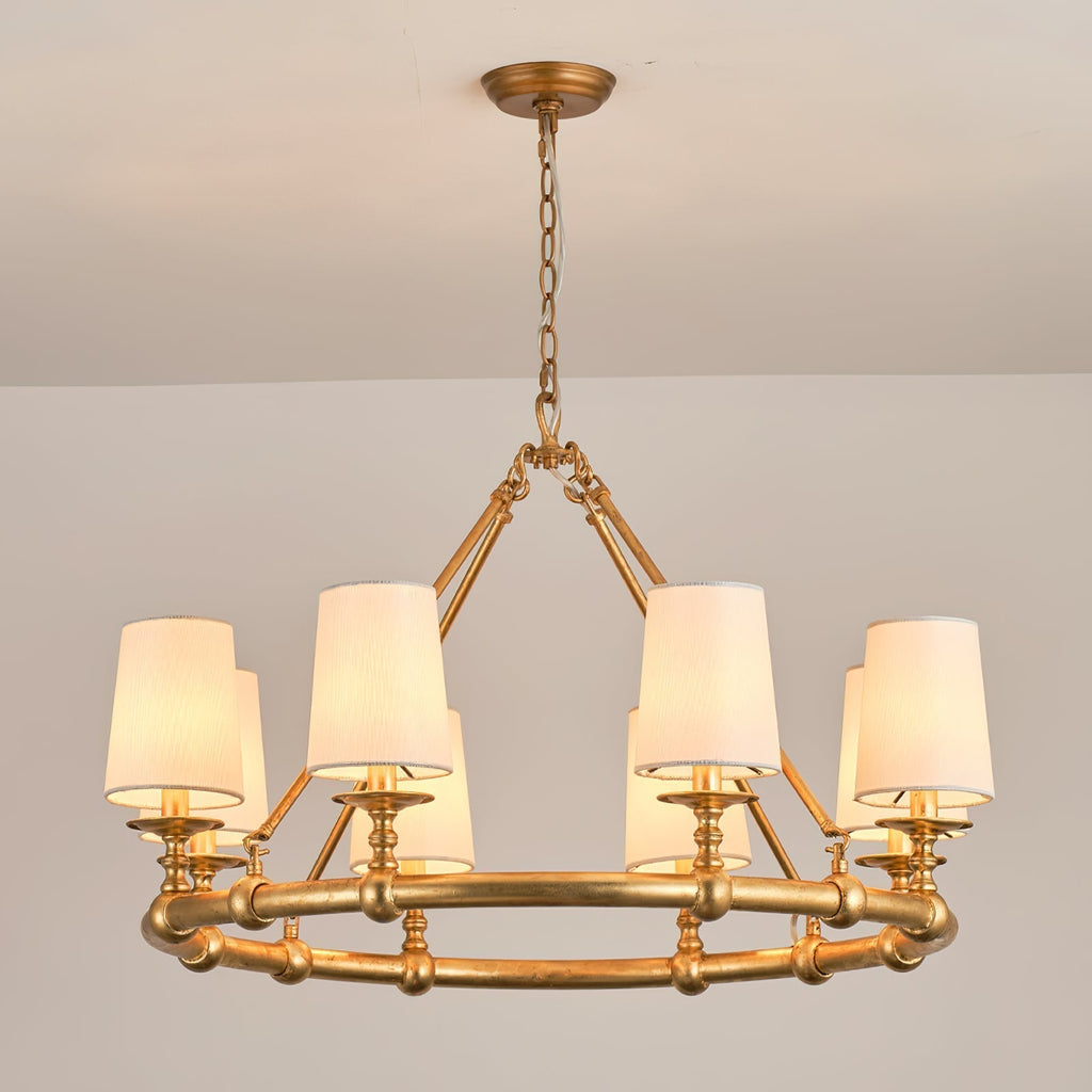 Unite Lustre Rond Industriel Vintage En Métal Doré - Neutralighting