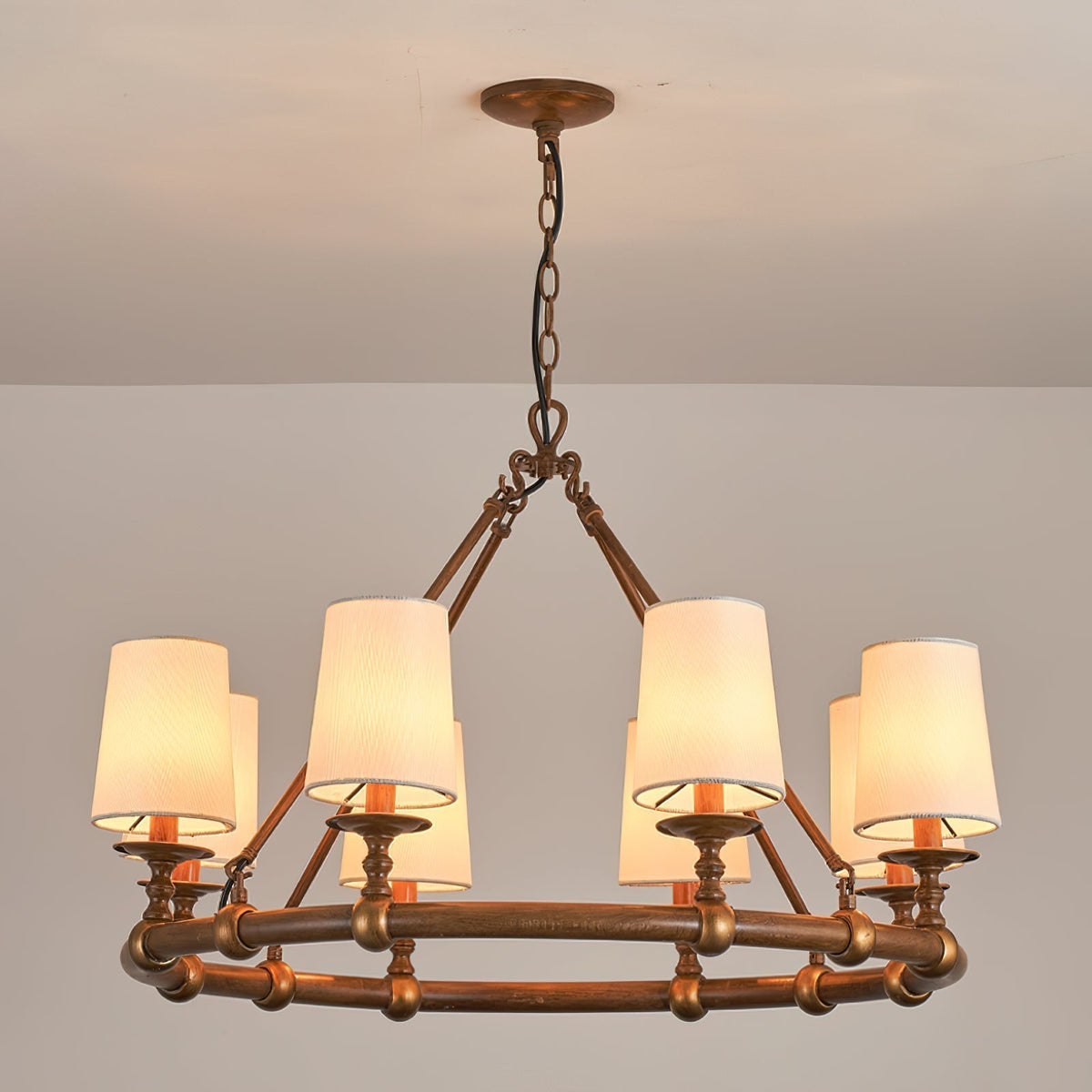 Unite Lustre Rond Industriel Vintage En Métal Doré - Neutralighting