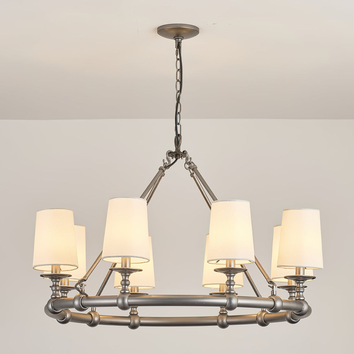 Unite Lustre Rond Industriel Vintage En Métal Doré - Neutralighting