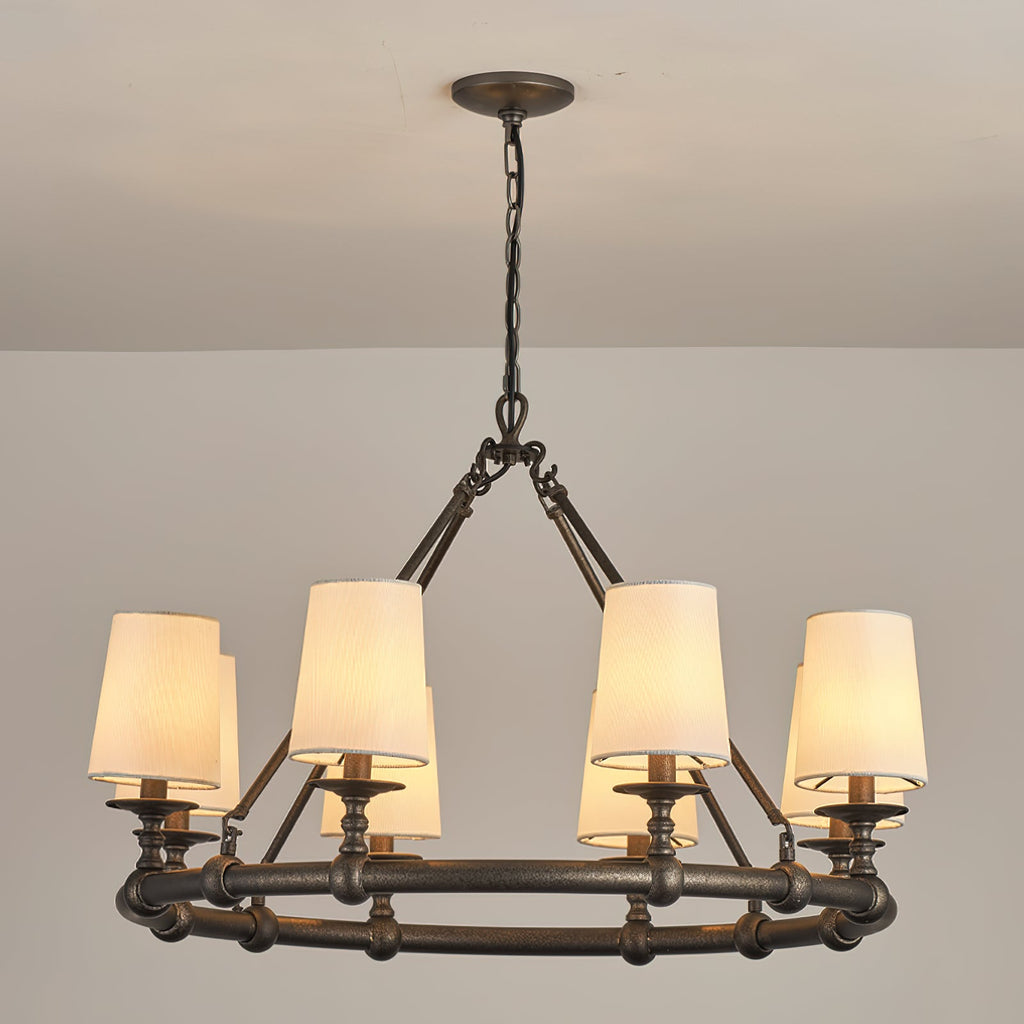 Unite Lustre Rond Industriel Vintage En Métal Doré - Neutralighting