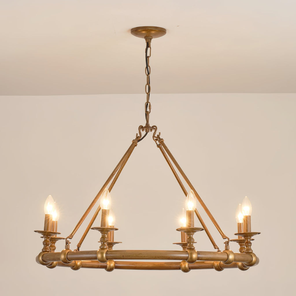 Unite Lustre Rond Industriel Vintage En Métal Doré - Neutralighting