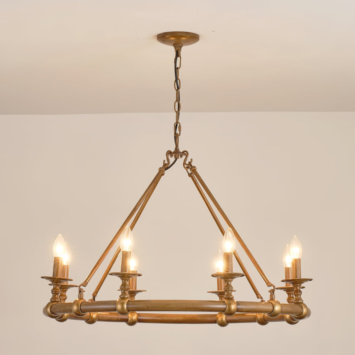 Unite Lustre Rond Industriel Vintage En Métal Doré - Neutralighting