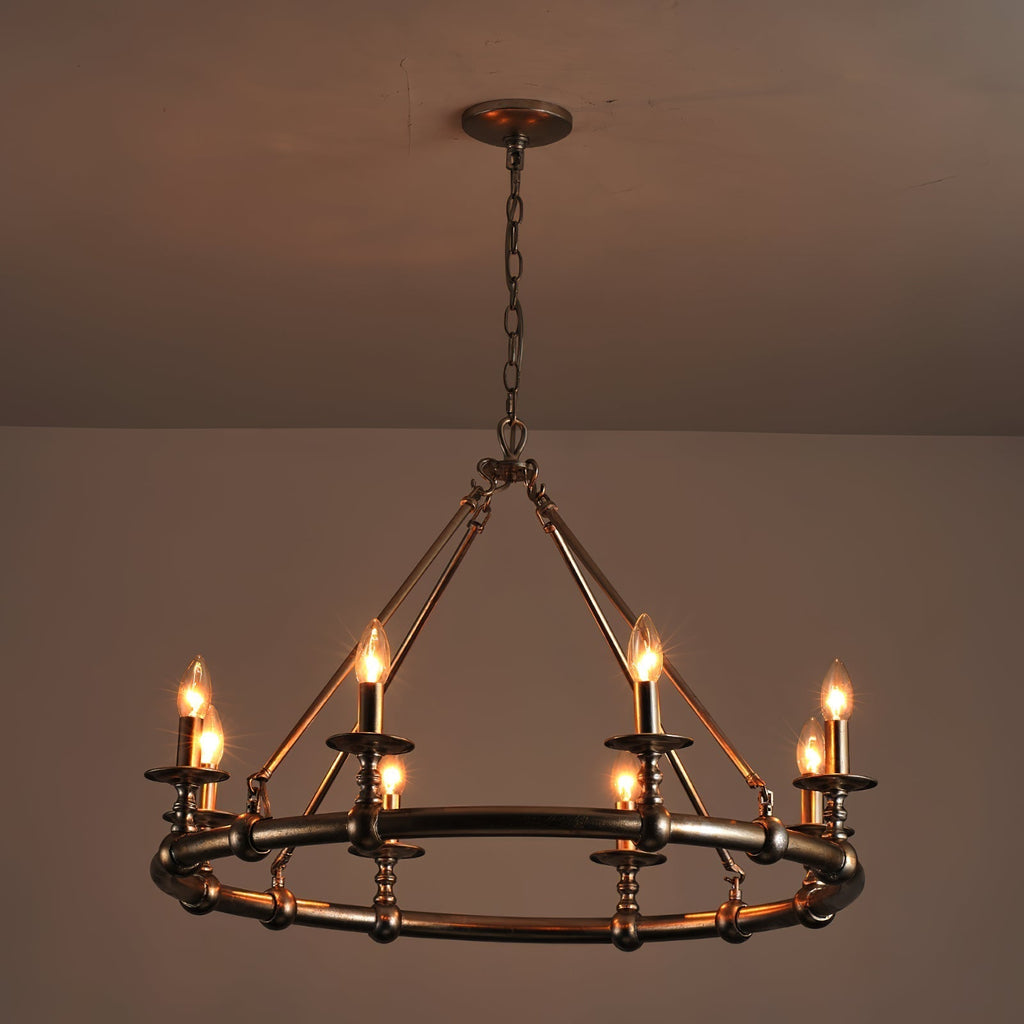 Unite Lustre Rond Industriel Vintage En Métal Doré - Neutralighting