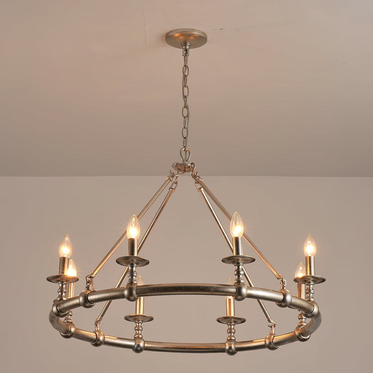 Unite Lustre Rond Industriel Vintage En Métal Doré - Neutralighting