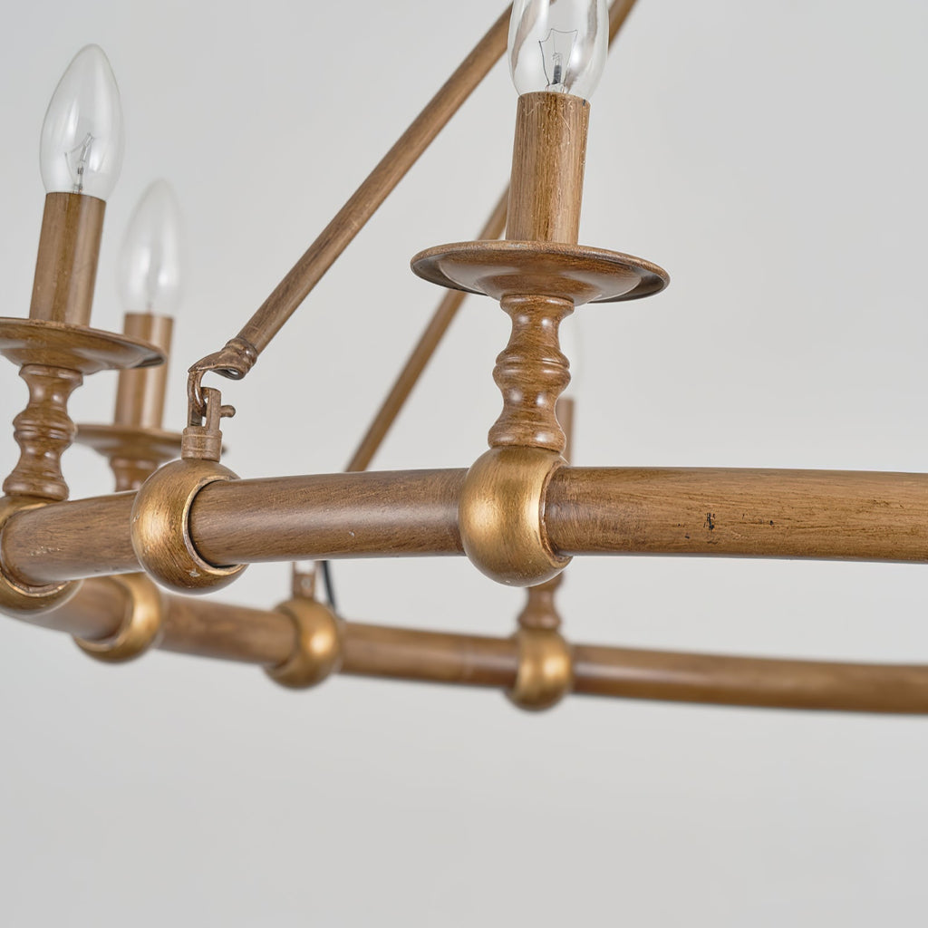 Unite Lustre Rond Industriel Vintage En Métal Doré - Neutralighting