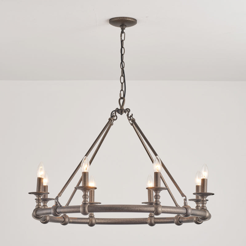 Unite Lustre Rond Industriel Vintage En Métal Doré - Neutralighting