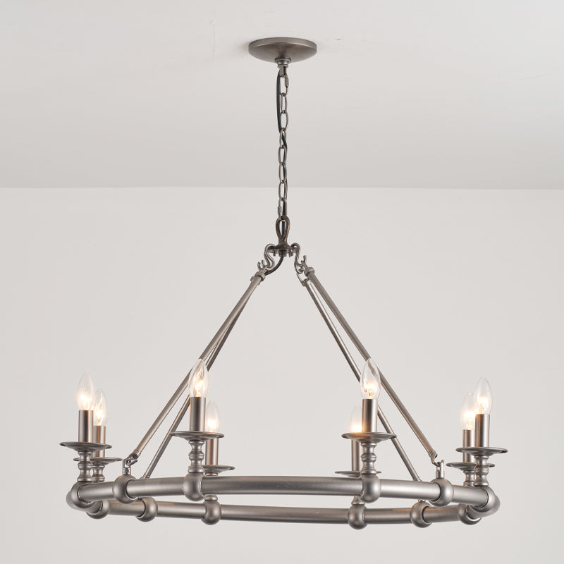 Unite Lustre Rond Industriel Vintage En Métal Doré - Neutralighting