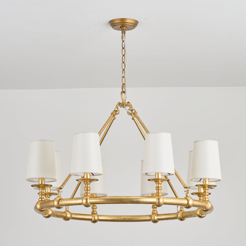 Unite Lustre Rond Industriel Vintage En Métal Doré - Neutralighting