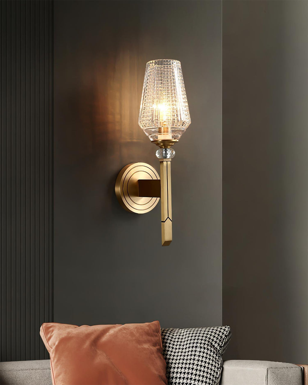 Lustra Applique Murale Laiton Cristal Élégante - Neutralighting