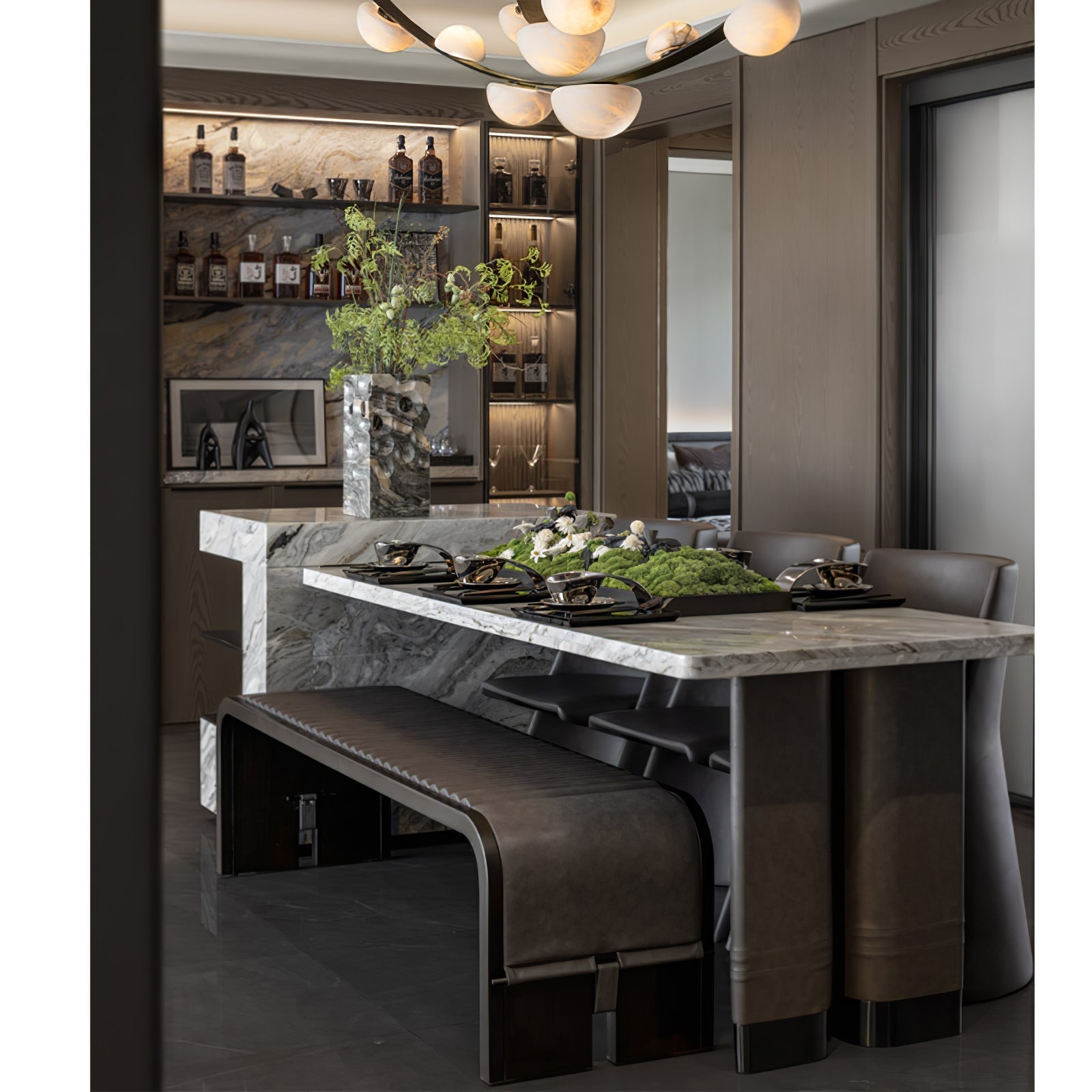Evcaria Lustre Moderne en Albâtre - Neutralighting