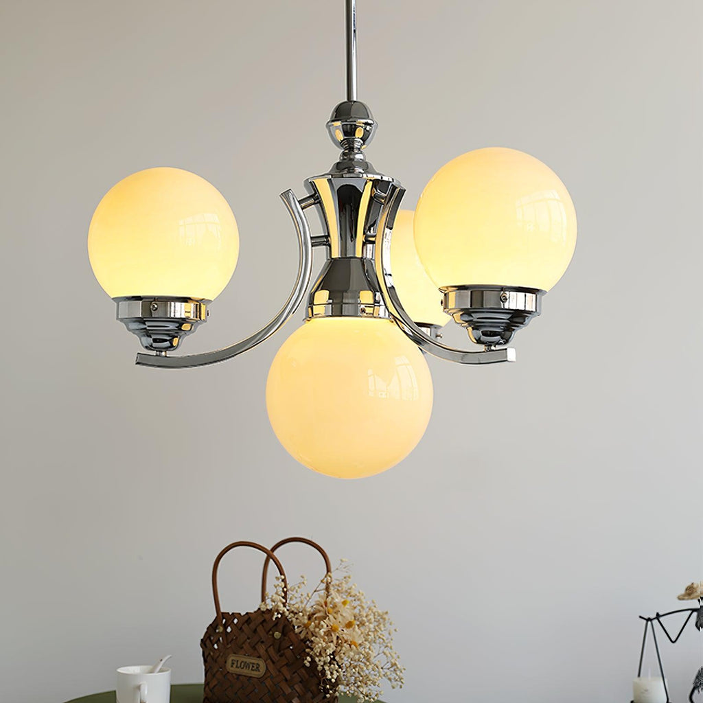 Lustra Chandelier Globe Chrome Moderne 5-Lumières - Neutralighting