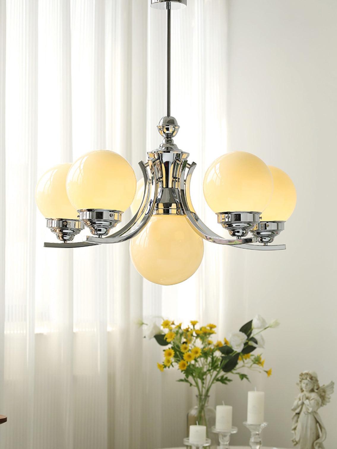Lustra Chandelier Globe Chrome Moderne 5-Lumières - Neutralighting