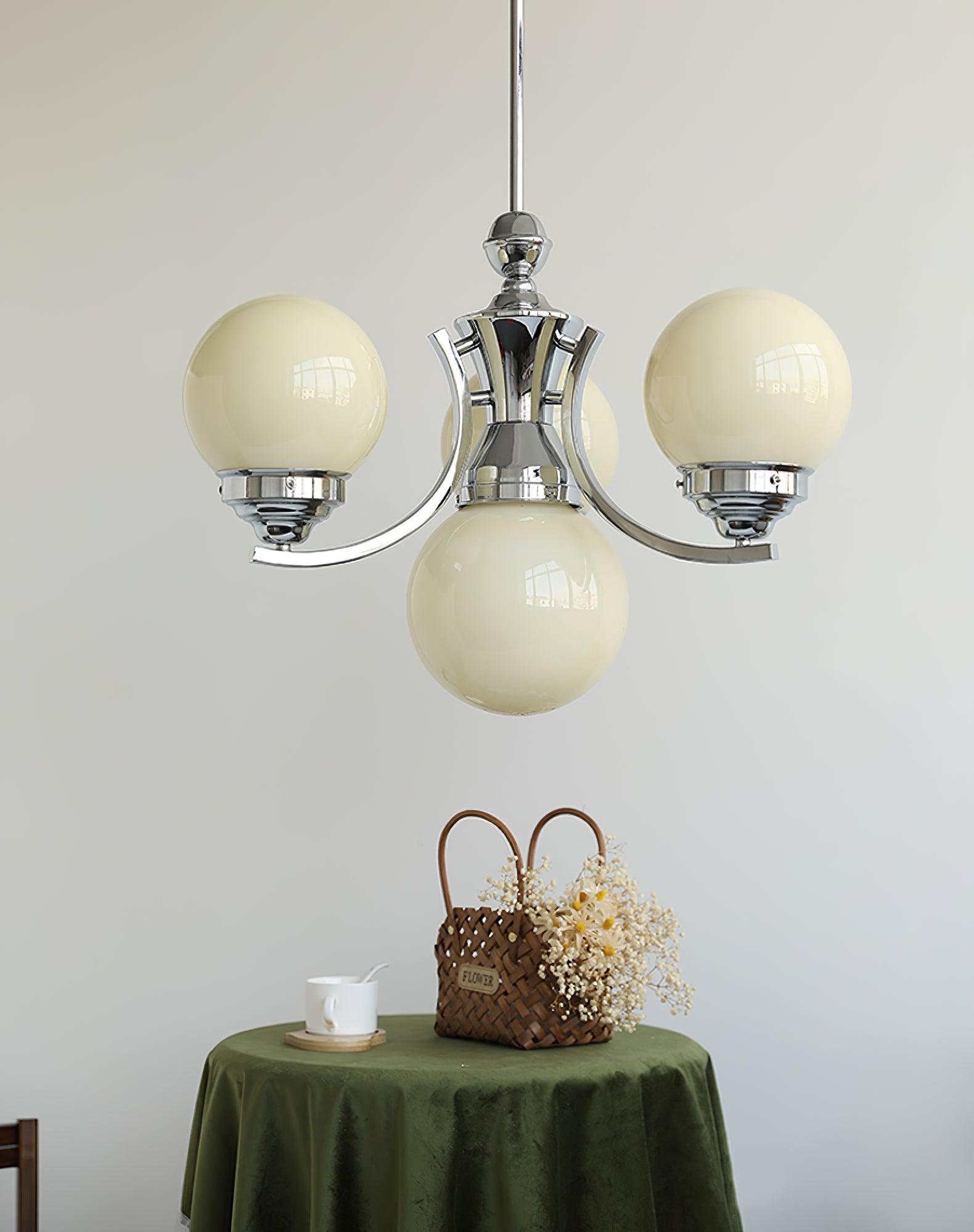Lustra Chandelier Globe Chrome Moderne 5-Lumières - Neutralighting