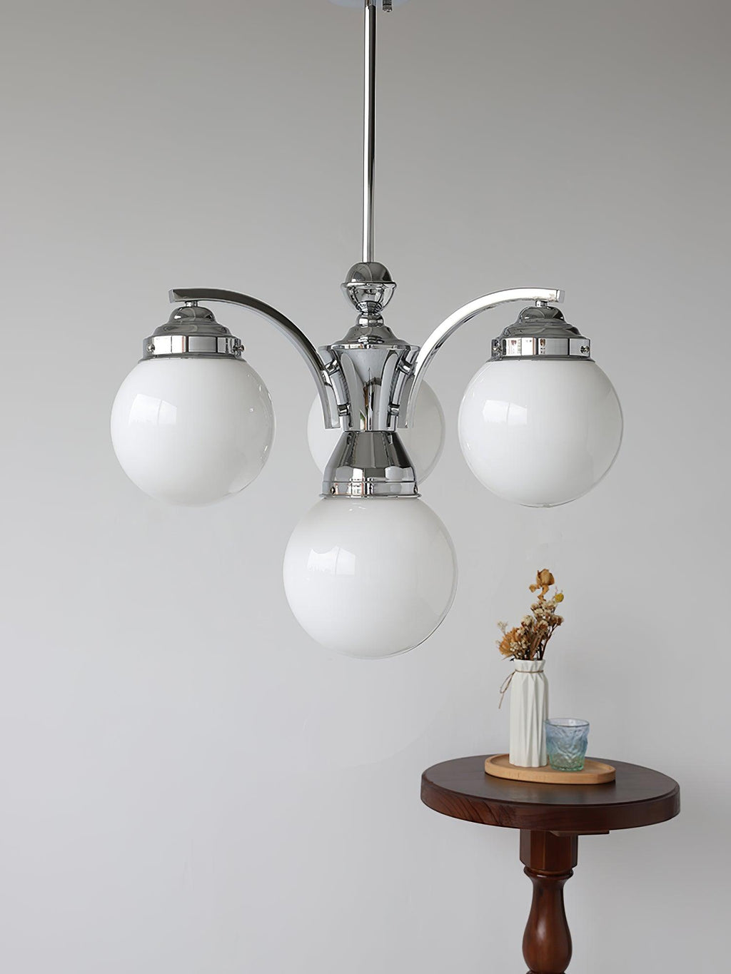 Lustra Chandelier Globe Chrome Moderne 5-Lumières - Neutralighting