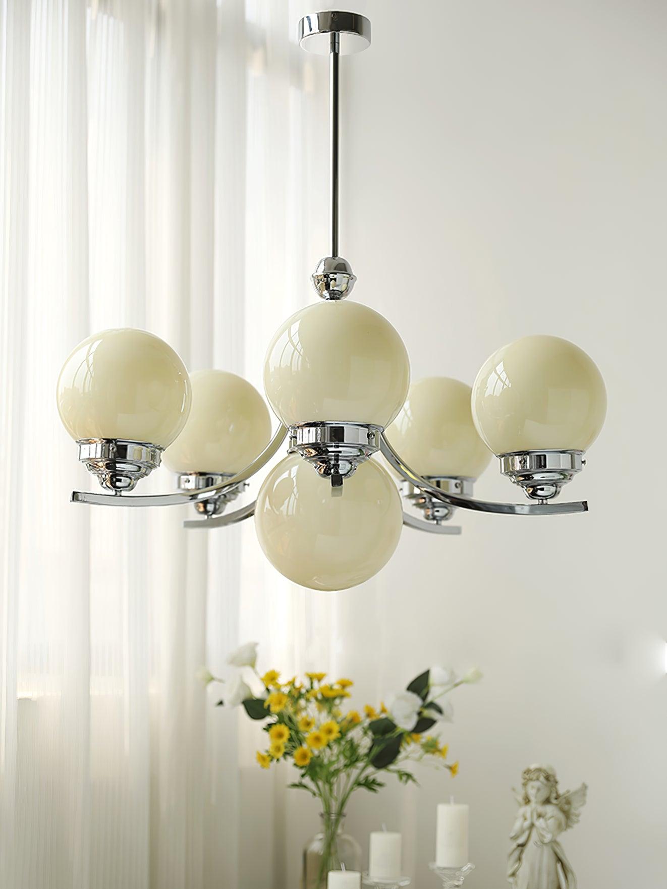 Lustra Chandelier Globe Chrome Moderne 5-Lumières - Neutralighting