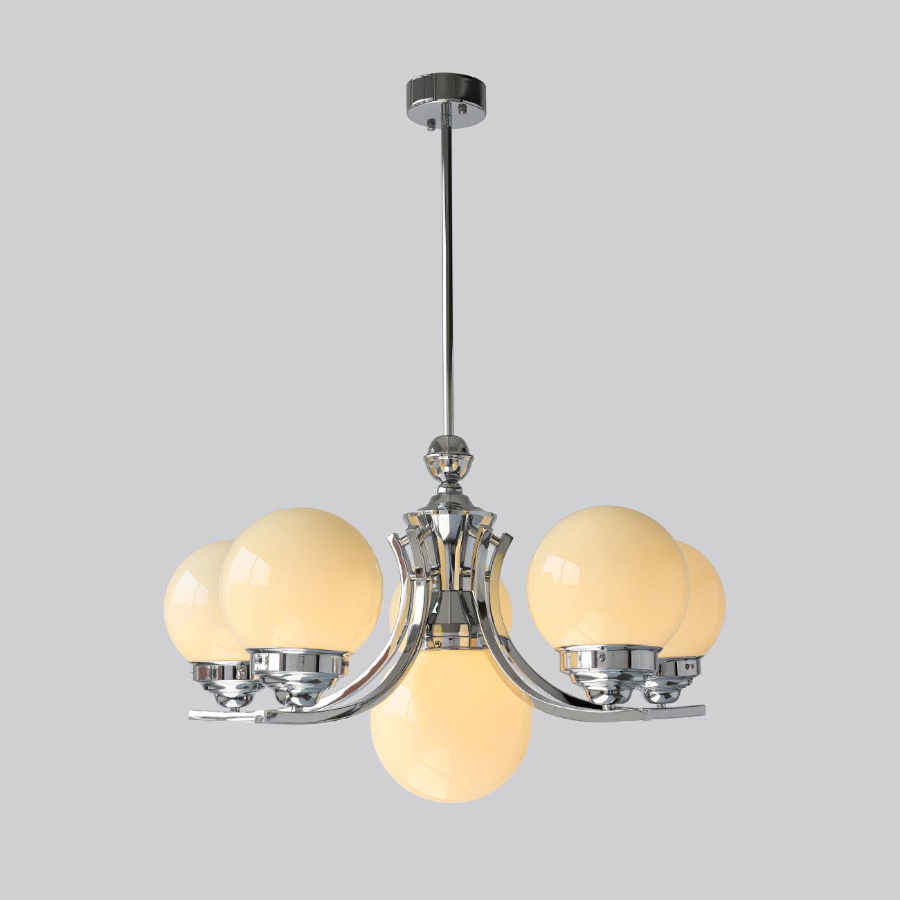 Lustra Chandelier Globe Chrome Moderne 5-Lumières - Neutralighting