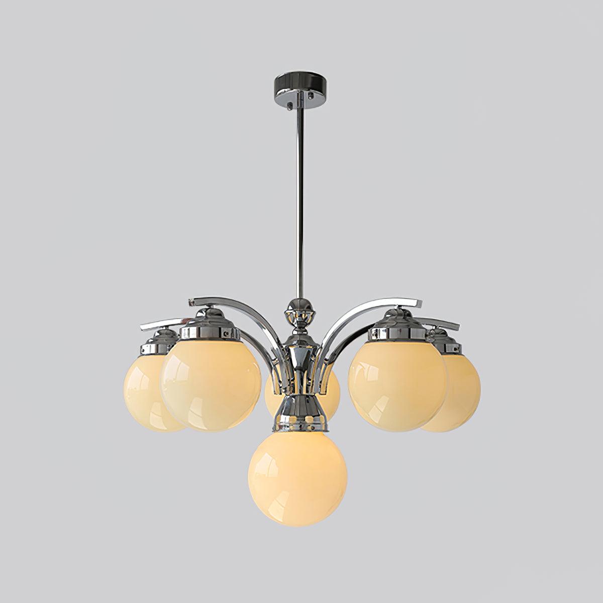 Lustra Chandelier Globe Chrome Moderne 5-Lumières - Neutralighting