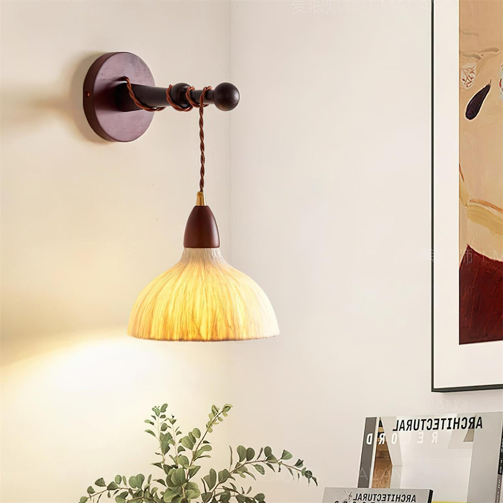 Arm Applique Murale en Papier de Riz Avec Abat-jour en Bois Cosy et Minimaliste - Neutralighting