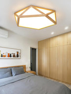 Solara Plafonnier en bois diamant géométrique moderne - Neutralighting