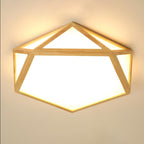 Solara Plafonnier en bois diamant géométrique moderne - Neutralighting