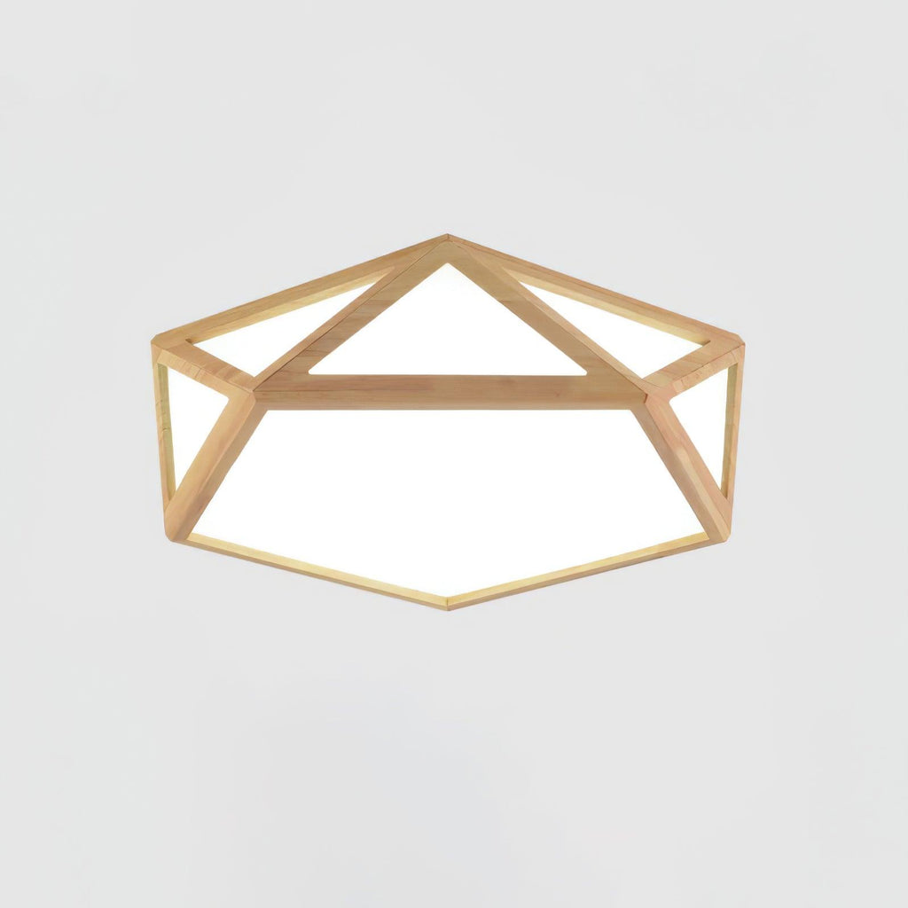 Solara Plafonnier en bois diamant géométrique moderne - Neutralighting