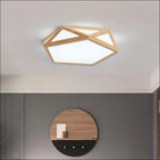 Solara Plafonnier en bois diamant géométrique moderne - Neutralighting