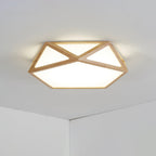 Solara Plafonnier en bois diamant géométrique moderne - Neutralighting